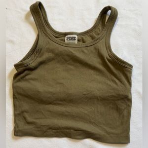 victoria’s secret rib cropped tank top <3